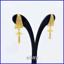 Genuine 22K Solid Gold Earrings Drop Dangle Hallmarked 22K Handcrafted GOLDSHINE
