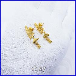 Genuine 22K Solid Gold Earrings Drop Dangle Hallmarked 22K Handcrafted GOLDSHINE