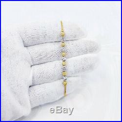 Genuine 22K Solid Yellow White Gold Female Bolo Bracelet 5 to 8.5 Hallmark 916