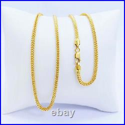 Genuine 22K Yellow Gold Franco Chain Necklace 18.25 Hollow 2.45mm Hallmark 916