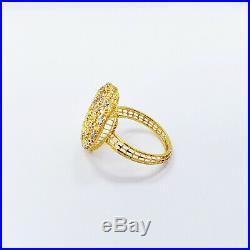 Genuine 22K Yellow White Gold RING Size US 8 Women Hallmarked CONTEMPORARY LOOK