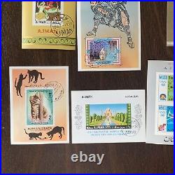 Great Lot Of Ajman Sheets And Souvenir Sheets Stamps Space, Cats, Cars And More
