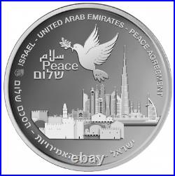 Israel & United Arab Emirates Uae Peace Agreement Medal 2020 Silver Coin