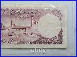 Kuwait 1 Dinar 1960 Emir Sabah Oil Refinery Gulf Arab Money Banknote 21b