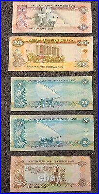 Lot of 5 United Arab Emirates Central Bank Note's Uncirculated 2000's