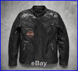 Men's Real Black Leather Biker Vintage Jacket Harley Motorcycle Genuine Cow Hide