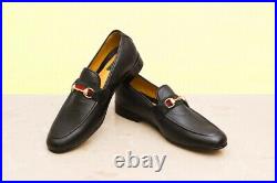 Mens Handmade Shoes Black Leather Formal Dress Casual Wear Boots