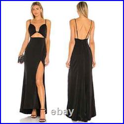 NBD Charlise Women's Adjustable Straps Slit Gown Women's Black Size Large NWT