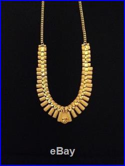 NEW 22 KT Yellow Gold Necklace and Earrings Set Wedding 20 Grams! Unique