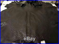 NEW Grade A 100% Genuine Ostrich Skin Finished Leather (Black) (17 Sqft)
