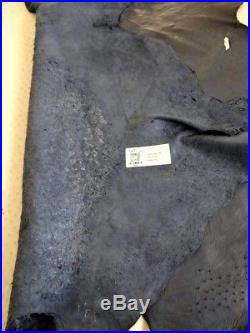 NEW Grade A 100% Genuine Ostrich Skin Finished Leather (Dark blue) (16.25 Sqft)