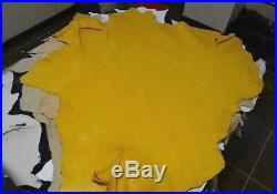 NEW Grade B 100% Genuine Ostrich Skin Finished Leather (Yellow) (17 Sqft)