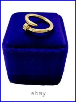 Nail Ring for Women, Size 7.5 18K Solid Real Gold