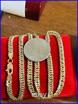 New 18K Fine 750 Saudi Real Gold 20 Long Womens Curb Chain Necklace 5mm 7.51g