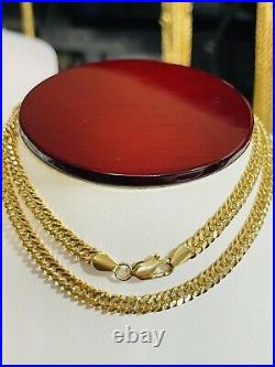 New 18K Fine 750 Saudi Real Gold 20 Long Womens Curb Chain Necklace 5mm 7.51g