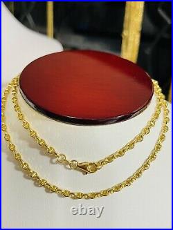 New 18K Fine 750 Saudi Real Gold 20 Long Womens Mariner Necklace 3.2mm 6.2gram