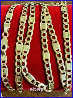 New 18K Fine 750 Saudi Real Gold 20long Mens Womens Mariner Necklace 5mm 7.06g