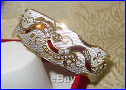 New 22k 22kt 22ct 18k Solid Gold Cubic Zirconia Cz Bangle Bracelet Cuff Kada Nr