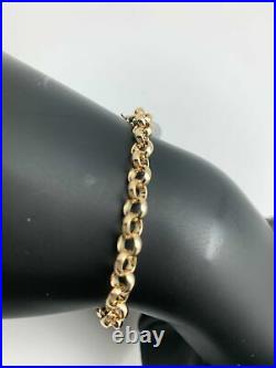 New Real 18K Saudi Gold Chain Links Bracelets Size 7