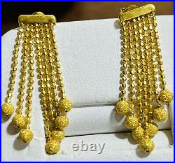 New Solid 22K Fine 916 Saudi Real Gold Woman's Dangle Set Earring 1 Long 5.3g