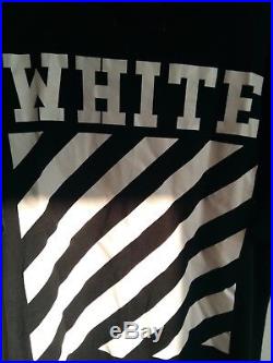 OFF WHITE by Virgil Abloh Black with Classic Stripe Graphics on Back Tee Rare
