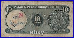 Qatar & Dubai 1960 10 Riyal VG #CO5507