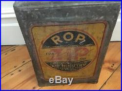 Rare Circa 1930s ROP ZIP Five Gallons Pyramid Top Oil Can