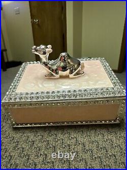 Rare White Gold/Diamond Accented Camel Lid Trinket/Jewelry Box (STUNNING)