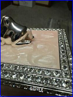 Rare White Gold/Diamond Accented Camel Lid Trinket/Jewelry Box (STUNNING)