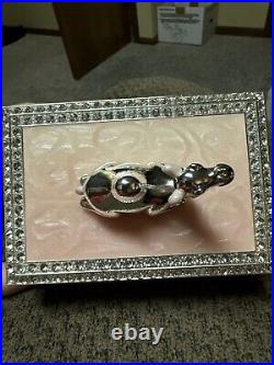 Rare White Gold/Diamond Accented Camel Lid Trinket/Jewelry Box (STUNNING)