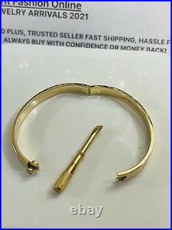 Real 18K 750 Fine Yellow UAE Gold Womens Bracelet Bangle 6-6.5 16cm 11g 6.5mm