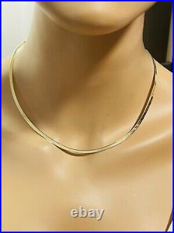 Real 18K 750 Saudi UAE Gold 18 Long Womens Herringbone Necklace 3.2mm 7.5grams