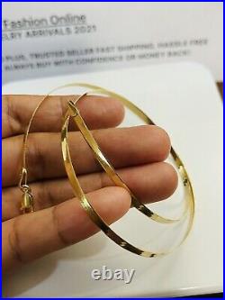 Real 18K 750 Saudi UAE Gold 18 Long Womens Herringbone Necklace 3.2mm 7.5grams