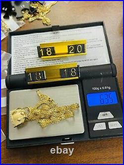 Real 18K Fine 750 Saudi UAE Gold 18 long Womens Purse Set Necklace 3.5mm 6.35g