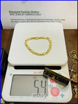 Real 22K 916 Yellow Saudi Gold 6.5 Small Size Womens Baht Bracelet 5mm 5.4g