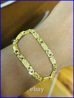 Real 22K 916 Yellow Saudi Gold 6 Long Small Size Womens Baht Bracelet 5mm 5g