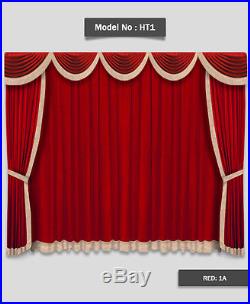 Saaria Drape Decor Movie Home Theater Event Stage Velvet Curtain 10'W x 8'H HT-1