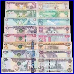 Set 8 PCS, United Arab Emirates 5-1000 Dirhams, Year random, UNC