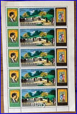 Sharjah SS J. F. Kennedy Second Row Down Overprint Inverted on 50 dh 22/11/67 Or1