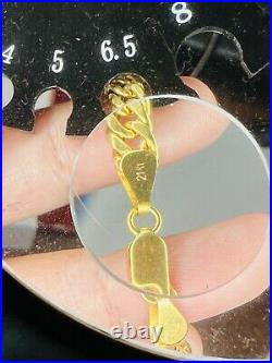 Solid 21K 875 Fine Saudi Real Gold 8Long Mens Womens Cuban Bracelet 6.5mm 9.5g