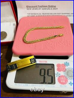 Solid 21K Saudi 875 Real Gold Fine Mens Womens Cuban Bracelet 8 Long 9.5g 6mm
