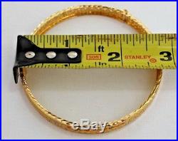 Solid 21k Yellow Gold Dubai Flower Filigree Screw Lock Thin Bangle Bracelet