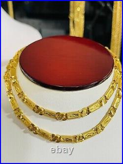 Solid New 22K Yellow Real Saudi Gold 916 Womans Baht Necklace 20 Long 13.3g 5mm
