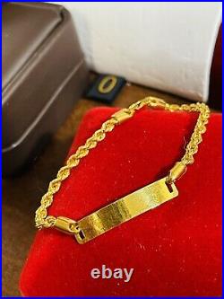 Solid New 22K Yellow Saudi Gold Fine 916 Babies Kids Bracelet 6.5 long 3mm 3.2g