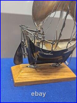 Solid Silver Sailing Ship Boat United Arab Emirates 925 Silver Not Scrap