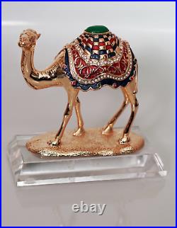 Strikingly Adorned Cast Metal Camel From United Arab Emirates Embossed Metal Box