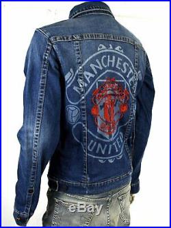 True Religion Manchester United $269 Men's Embroidered Denim Jacket 101665
