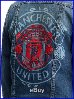 True Religion Men's X Manchester United Western Denim Trucker Jacket in Indigo