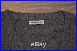Turnbull & Asser Medium M Gray V-Neck Sweater 100% Wool Geelong Lambswool