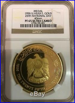 UAE 1000 Dirhams 1996 Gold Medalic Coin NGC PF65UC